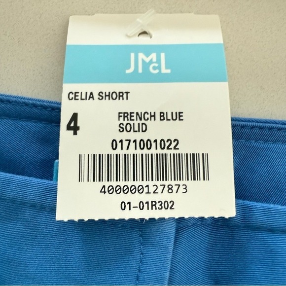 J.McLaughlin Celia Stretch Cotton 9" Shorts Casual Classic Blue Women's 4 NWT - Picture 3 of 6